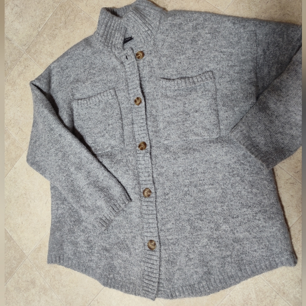Lane Bryant Gray Thick Knit Wool Blend Sweater Size 18 To 20 46" Chest Gorgeous